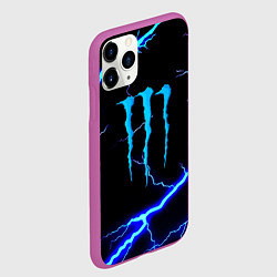 Чехол iPhone 11 Pro матовый Monster energy storm blue, цвет: 3D-фиолетовый — фото 2