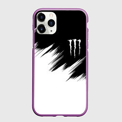 Чехол iPhone 11 Pro матовый Monster energy белые штрихи