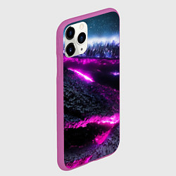 Чехол iPhone 11 Pro матовый Фентази город неон, цвет: 3D-фиолетовый — фото 2