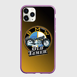 Чехол iPhone 11 Pro матовый Ретро мотоцикл BMW, цвет: 3D-фиолетовый
