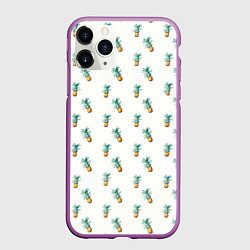 Чехол iPhone 11 Pro матовый Летние мотивы ананас
