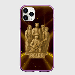 Чехол iPhone 11 Pro матовый ACDC стиль памятника, цвет: 3D-фиолетовый