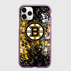 Чехол iPhone 11 Pro матовый Boston Bruins NHL black