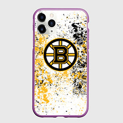 Чехол iPhone 11 Pro матовый Boston Bruins NHL white
