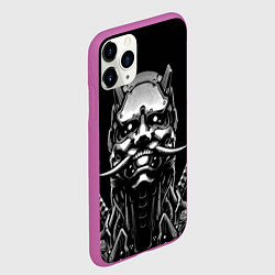 Чехол iPhone 11 Pro матовый Киборг ниндзя в маске демона, цвет: 3D-фиолетовый — фото 2