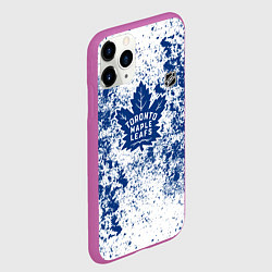 Чехол iPhone 11 Pro матовый Toronto Maple Leafs NHL white, цвет: 3D-фиолетовый — фото 2