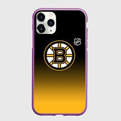 Чехол iPhone 11 Pro матовый Бостон Брюинз - градиент, цвет: 3D-фиолетовый