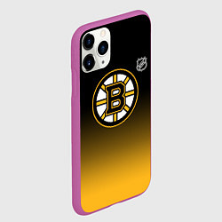 Чехол iPhone 11 Pro матовый Бостон Брюинз - градиент, цвет: 3D-фиолетовый — фото 2