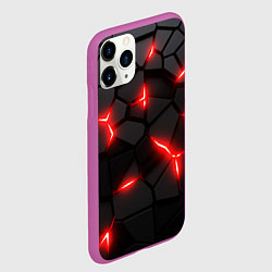 Чехол iPhone 11 Pro матовый Красная неоновая броня, цвет: 3D-фиолетовый — фото 2