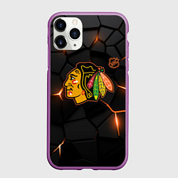 Чехол iPhone 11 Pro матовый Чикаго Блэкхокс - плиты с подсветкой