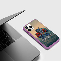 Чехол iPhone 11 Pro матовый Гиппоптимус Прайм - бегемот трансформер, цвет: 3D-фиолетовый — фото 2