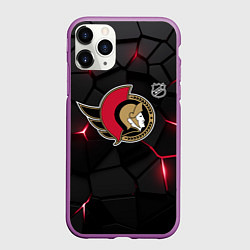 Чехол iPhone 11 Pro матовый Оттава Сенаторз - НХЛ хоккей, цвет: 3D-фиолетовый
