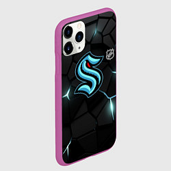 Чехол iPhone 11 Pro матовый Сиэтл Кракен - НХЛ хоккей, цвет: 3D-фиолетовый — фото 2