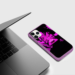 Чехол iPhone 11 Pro матовый Лазарь лекарство аниме сериал, цвет: 3D-фиолетовый — фото 2