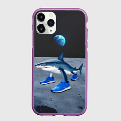 Чехол iPhone 11 Pro матовый Акула мем, тралалеро тралала, цвет: 3D-фиолетовый