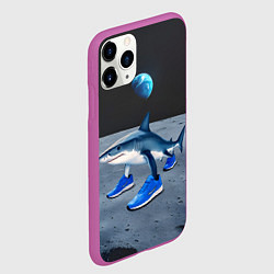 Чехол iPhone 11 Pro матовый Акула мем, тралалеро тралала, цвет: 3D-фиолетовый — фото 2