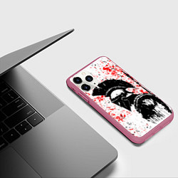 Чехол iPhone 11 Pro матовый Воин Спарты, цвет: 3D-малиновый — фото 2