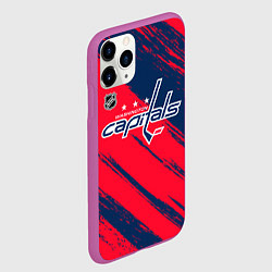 Чехол iPhone 11 Pro матовый Вашингтон Кэпиталз - бырзги красок, цвет: 3D-фиолетовый — фото 2