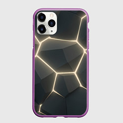 Чехол iPhone 11 Pro матовый Объемные серые плиты