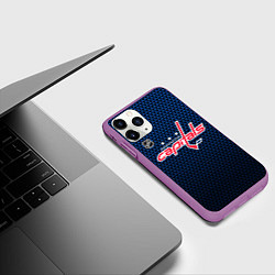 Чехол iPhone 11 Pro матовый Вашингтон Кэпиталз - синий градиент, цвет: 3D-фиолетовый — фото 2