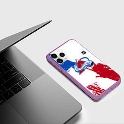 Чехол iPhone 11 Pro матовый Колорадо Эвеланш - брызги красок, цвет: 3D-фиолетовый — фото 2