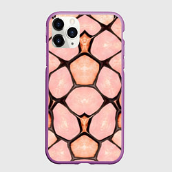 Чехол iPhone 11 Pro матовый Розовые пятна жирафа