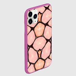 Чехол iPhone 11 Pro матовый Розовые пятна жирафа, цвет: 3D-фиолетовый — фото 2