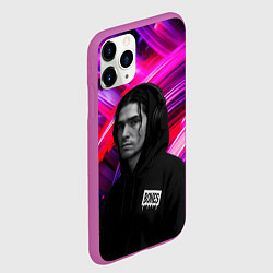 Чехол iPhone 11 Pro матовый Bones в наушниках, цвет: 3D-фиолетовый — фото 2