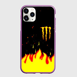 Чехол iPhone 11 Pro матовый Monster energy fire steel