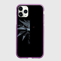 Чехол iPhone 11 Pro матовый Зверь в полумраке - Ведьмак 3, цвет: 3D-фиолетовый