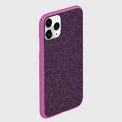 Чехол iPhone 11 Pro матовый Фиолетовый цветочный однотонный, цвет: 3D-фиолетовый — фото 2