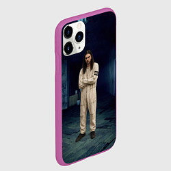 Чехол iPhone 11 Pro матовый Bones - образ психа, цвет: 3D-фиолетовый — фото 2