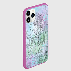 Чехол iPhone 11 Pro матовый Скетч японские дорамы, цвет: 3D-фиолетовый — фото 2