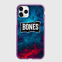 Чехол iPhone 11 Pro матовый Логотип Bones, цвет: 3D-фиолетовый