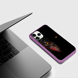 Чехол iPhone 11 Pro матовый Тень волка, цвет: 3D-фиолетовый — фото 2