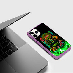 Чехол iPhone 11 Pro матовый Bones психоделика, цвет: 3D-фиолетовый — фото 2