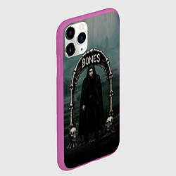 Чехол iPhone 11 Pro матовый Bones арка из костей, цвет: 3D-фиолетовый — фото 2