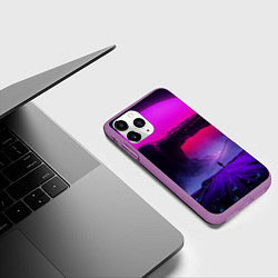 Чехол iPhone 11 Pro матовый A Journey on the planet, цвет: 3D-фиолетовый — фото 2