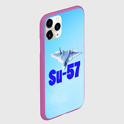 Чехол iPhone 11 Pro матовый Su-57, цвет: 3D-фиолетовый — фото 2
