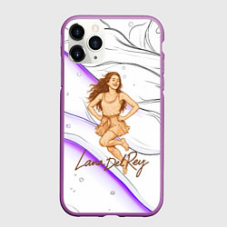 Чехол iPhone 11 Pro матовый Lana Del Rey радостно прыгает, цвет: 3D-фиолетовый