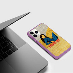 Чехол iPhone 11 Pro матовый Lana Del Rey в джинсовом костюме, цвет: 3D-фиолетовый — фото 2