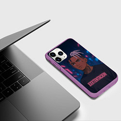 Чехол iPhone 11 Pro матовый XXXTentacion - Неоновый аниме арт, цвет: 3D-фиолетовый — фото 2