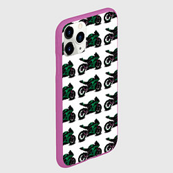 Чехол iPhone 11 Pro матовый Motorbike dark green, цвет: 3D-фиолетовый — фото 2