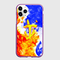 Чехол iPhone 11 Pro матовый Doom битва огня