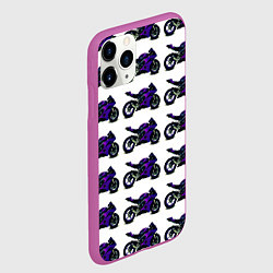 Чехол iPhone 11 Pro матовый Motorcycle purple gloss, цвет: 3D-фиолетовый — фото 2