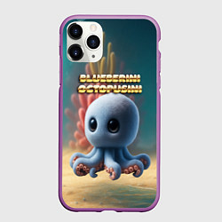 Чехол iPhone 11 Pro матовый Blueberini Octopusini мем, цвет: 3D-фиолетовый