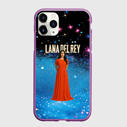 Чехол iPhone 11 Pro матовый Lana Del Rey в оранжевом длинном платье