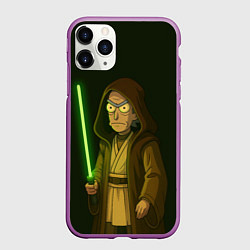 Чехол iPhone 11 Pro матовый Рик - магистр-джедай, цвет: 3D-фиолетовый