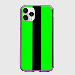 Чехол iPhone 11 Pro матовый Color green black line, цвет: 3D-фиолетовый