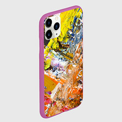 Чехол iPhone 11 Pro матовый Живая Абстракция: Поток Цветов и Форм в Постоянном, цвет: 3D-фиолетовый — фото 2